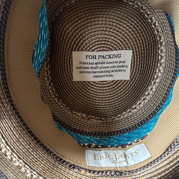 Eric Javitz blue and brown sun hat - Picture 3 of 5